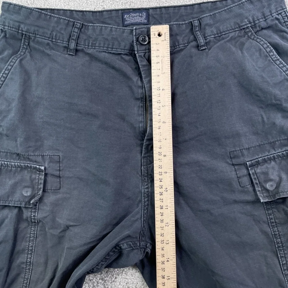 Levis Shorts Mens 36 Grey Cargo Utility Ripstop Tactical Flap Pockets‎